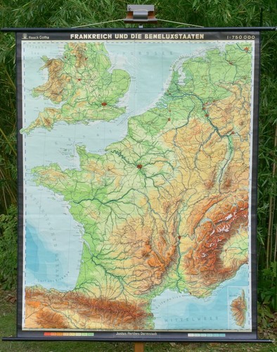 Vintage schulwandkarte - vintage, |