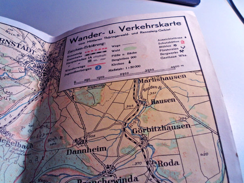 Alte wanderkarte mittlerer - wanderkarte,
