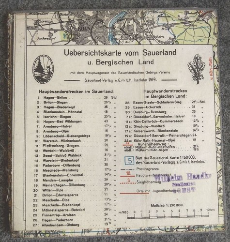 Alte landkarte sauerland - alte,