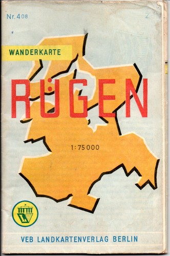 Wanderkarte rügen 1964 - wanderkarte, rügen,