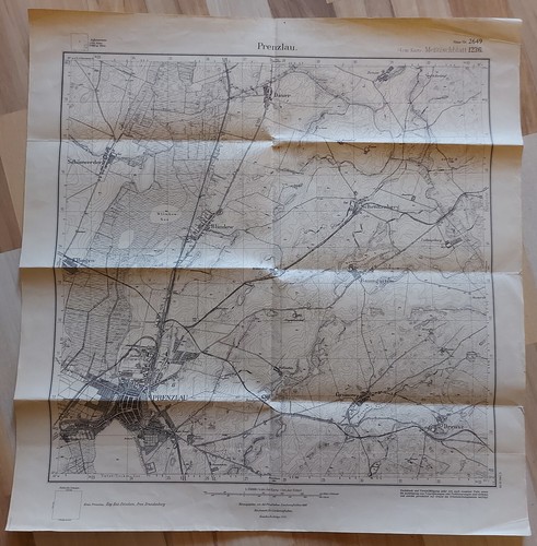 Landkarte karte prenzlau 1945 - karte,