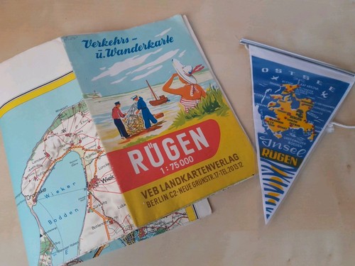 Alte wanderkarte insel - wanderkarte, rügen