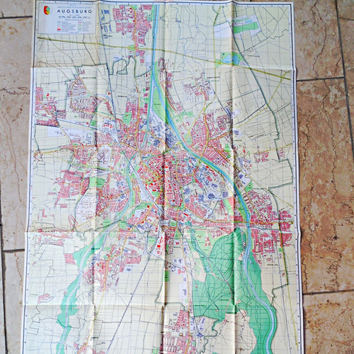 Original stadtplan augsburg - stadtplan,