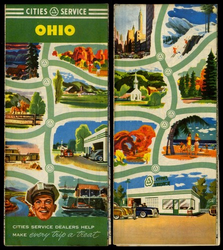 Alte strassenkarte ohio usa - alte,